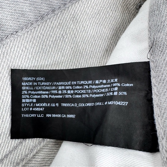 Theory High-Rise Straight Leg Jeans Cropped Ankle Denim Size 24 - Picture 7 of 7